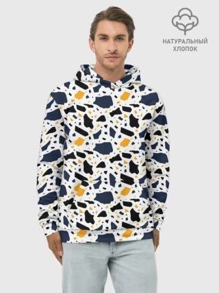 Худи мужской база хлопок / Итальянский Узор Терраццо