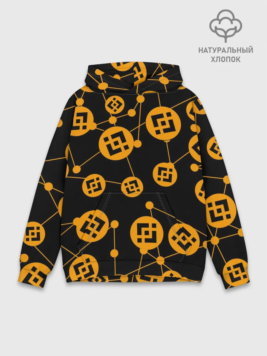 Худи мужской база хлопок / BINANCE / БИНАНС / УЗОР