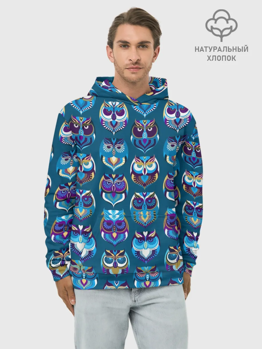 Худи мужской база хлопок / Совы