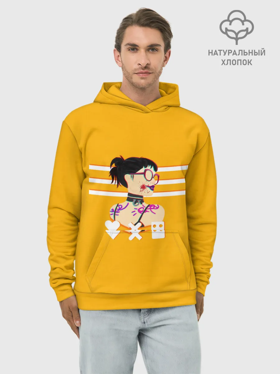 Худи мужской база хлопок / Love, Death and Robots | Lora Glitch