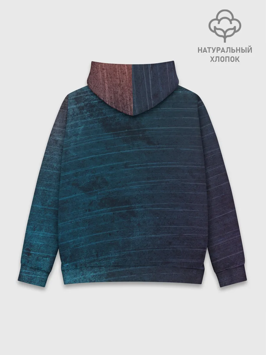 Худи мужской база хлопок / Texture. Blue Ripples