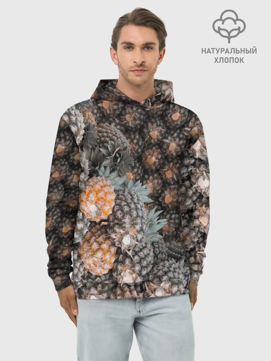 Худи мужской база хлопок / Спелые ананасы