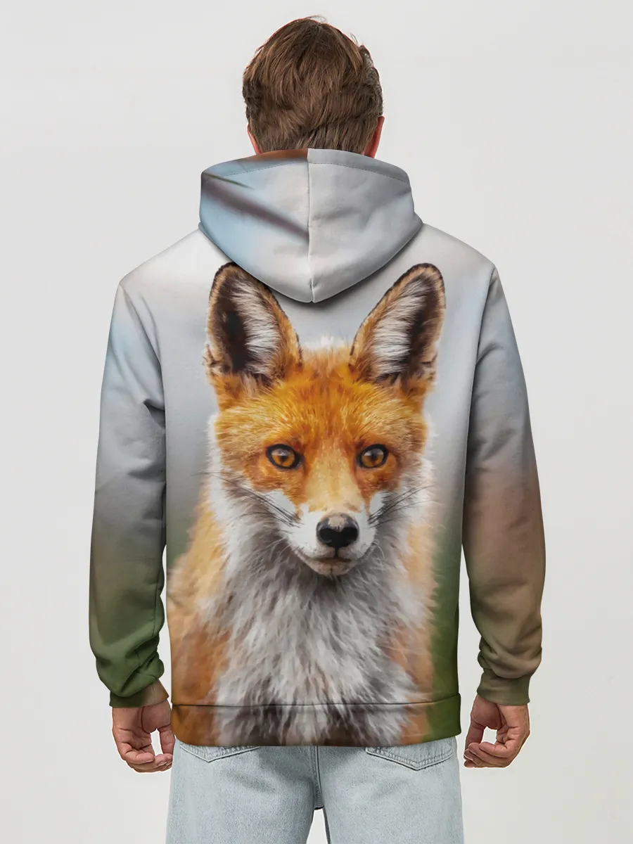 Худи мужской база хлопок / рыжая лисица