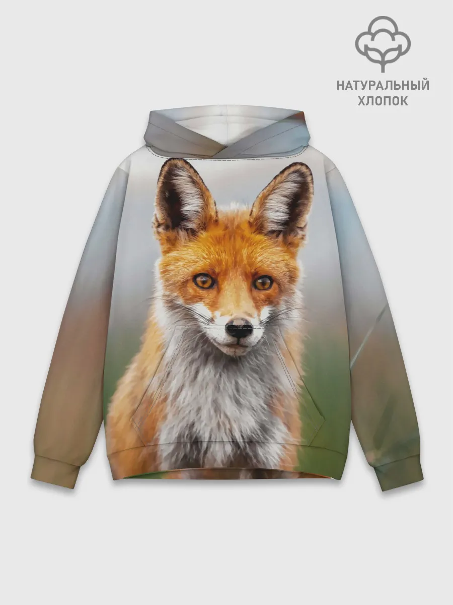 Худи мужской база хлопок / рыжая лисица