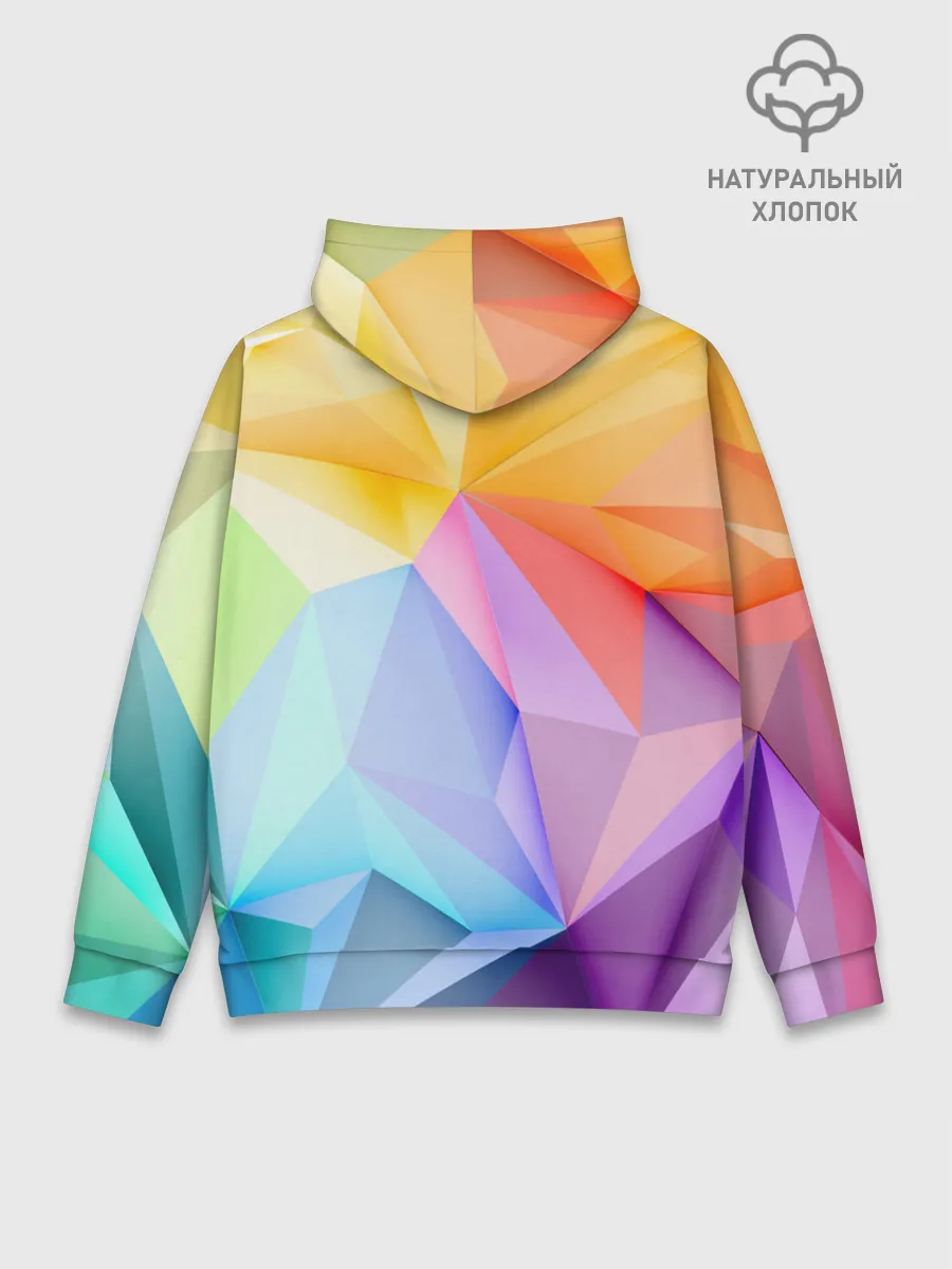 Худи мужской база хлопок / Радужная геометрия