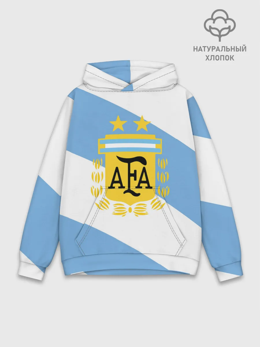 Худи мужской база хлопок / Сборная Аргентины + спина