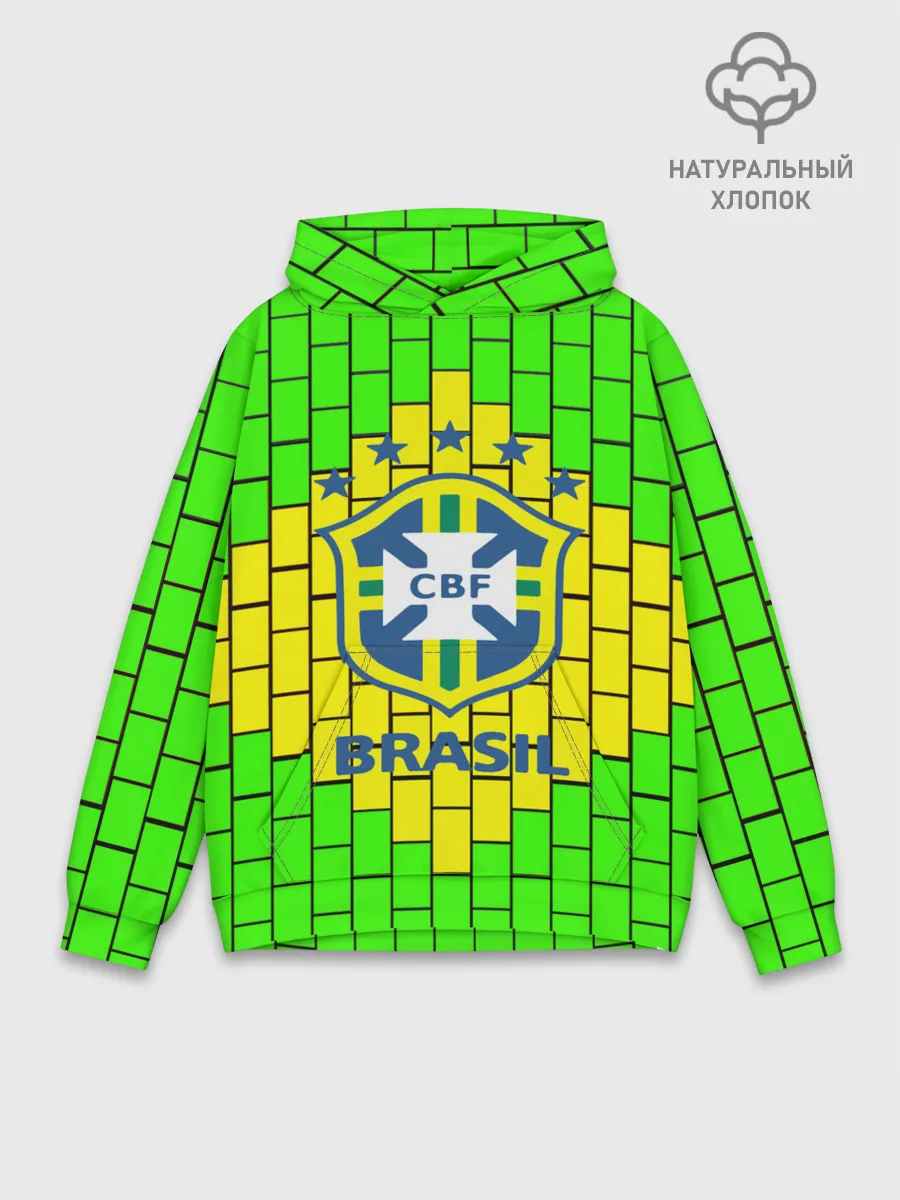 Худи мужской база хлопок / Сборная Бразилии