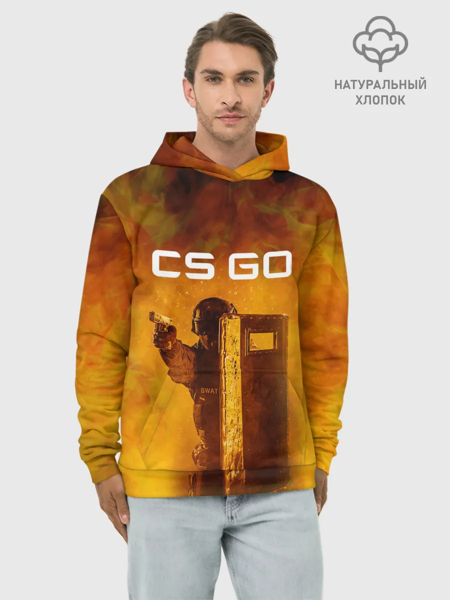 Худи мужской база хлопок / CS GO SWAT | КС ГО
