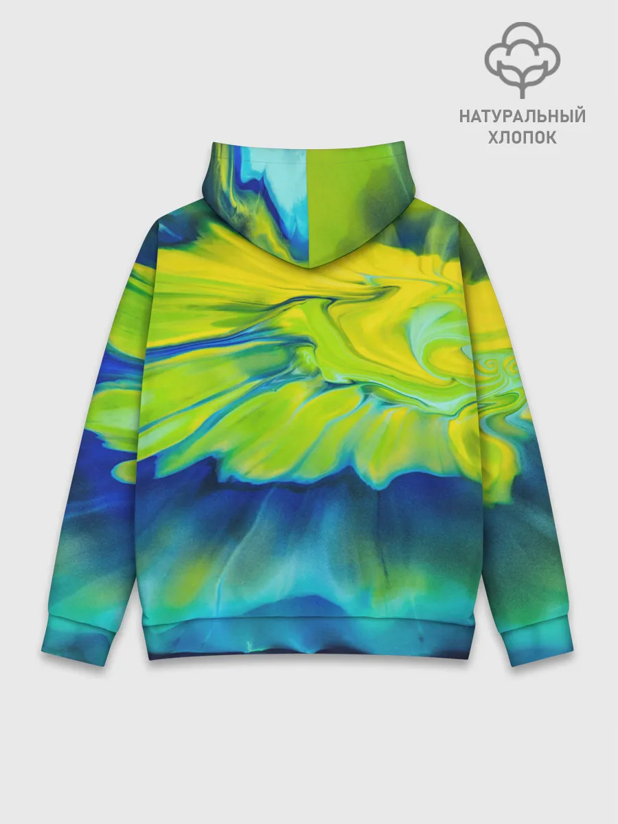 Худи мужской база хлопок / Разводы яркой краски