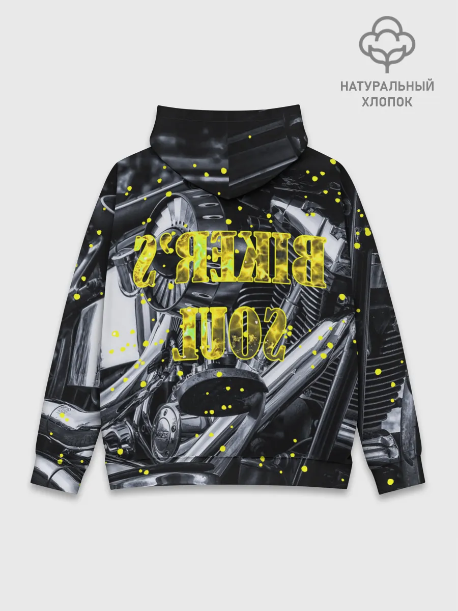 Худи мужской база хлопок / Bikers Soul | Душа байкера