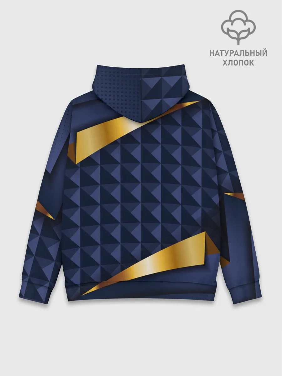 Худи мужской база хлопок / 3D плитки с золотыми вставками