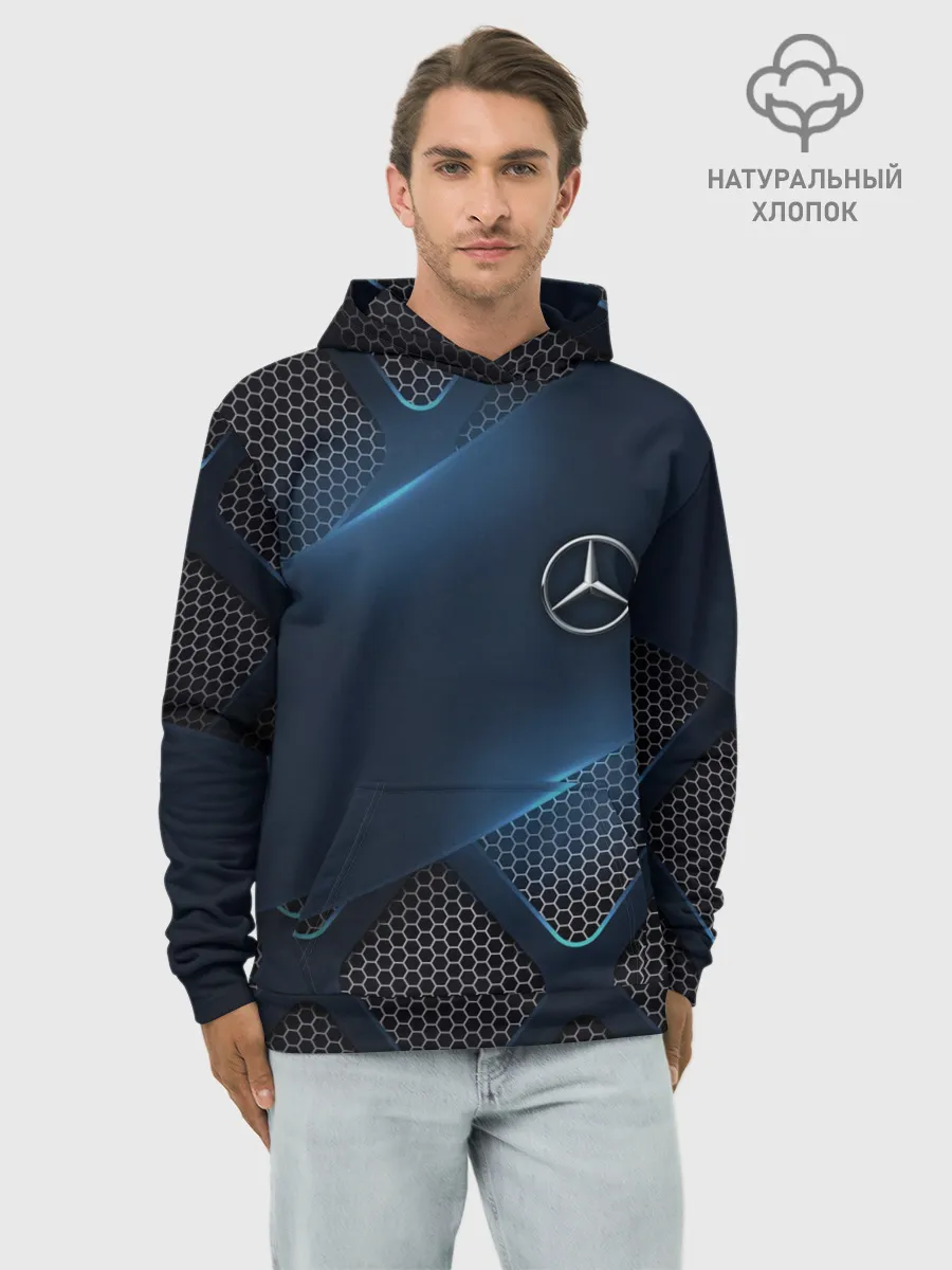 Худи мужской база хлопок / MERCEDES BENZ | 3D Geometry 3Д
