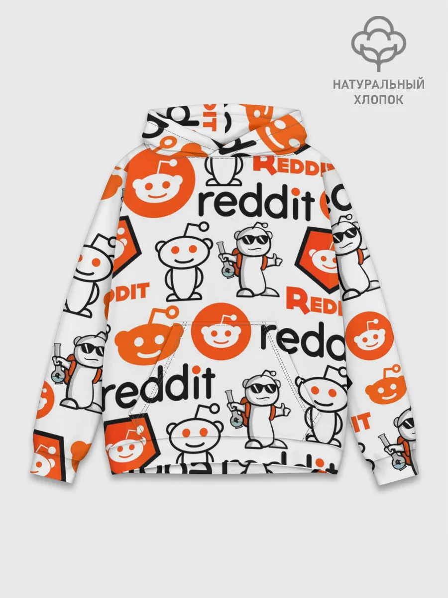 Худи мужской база хлопок / REDDIT / РЕДДИТ / ЛОГОБОМБИНГ