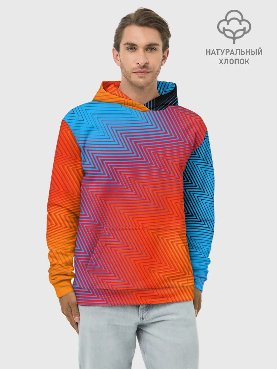 Худи мужской база хлопок / ГРАДИЕНТ АБСТРАКЦИЯ / GRADIENT