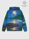 Худи мужской база хлопок / Гавайский пейзаж