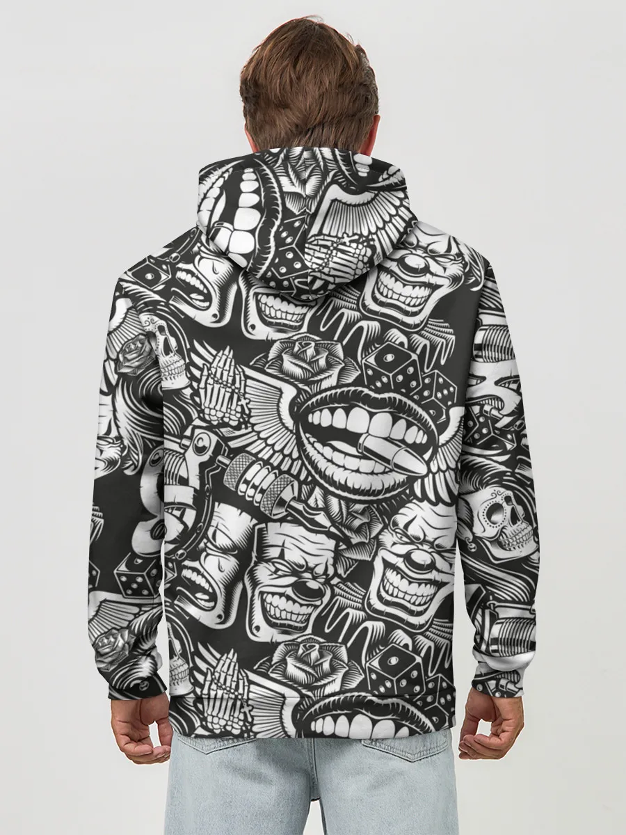 Худи мужской база хлопок / Тату ретро