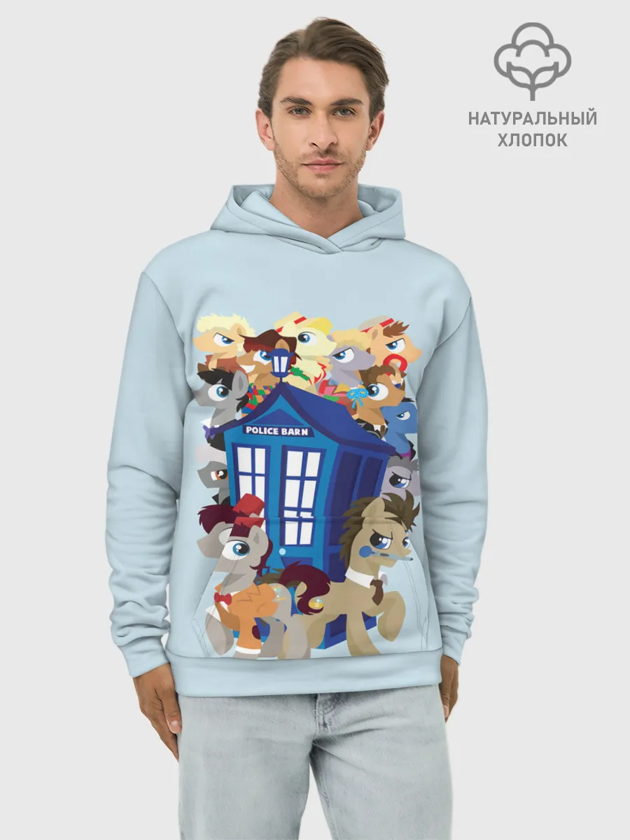 Худи мужской база хлопок / My little pony x Doctor Who