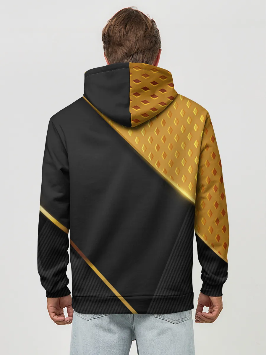 Худи мужской база хлопок / 3D BLACK & GOLD
