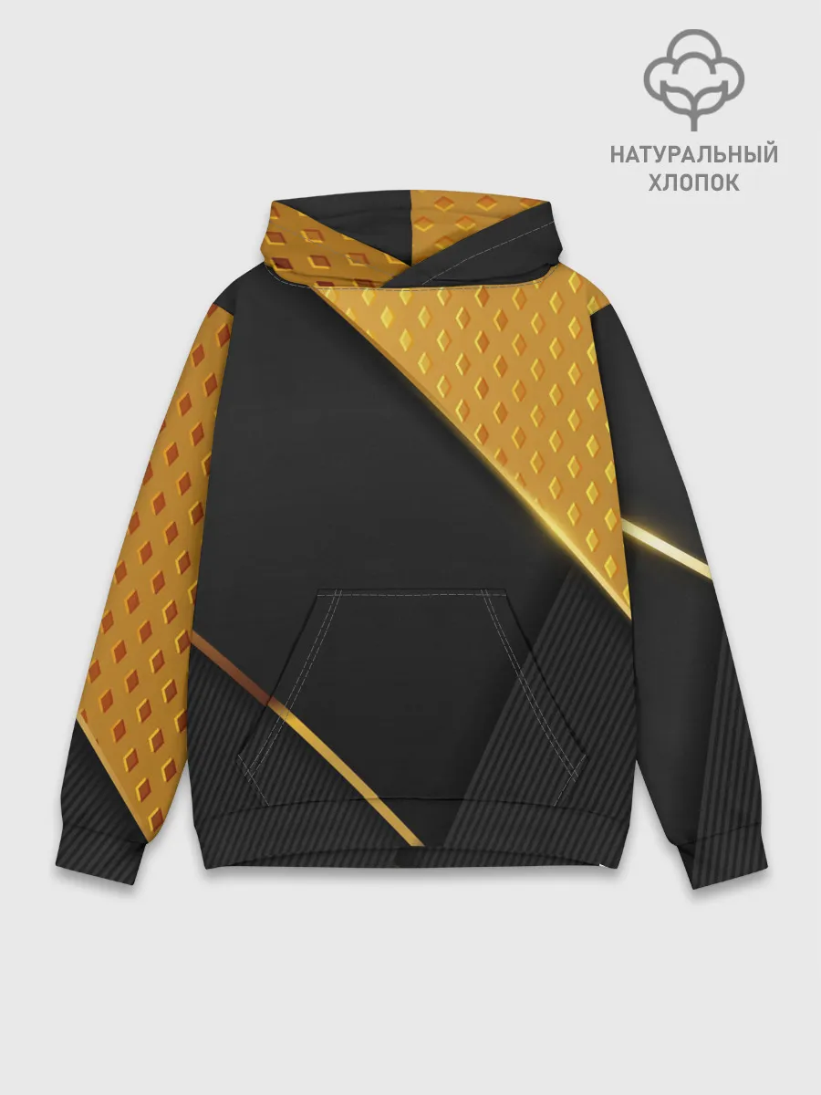 Худи мужской база хлопок / 3D BLACK & GOLD