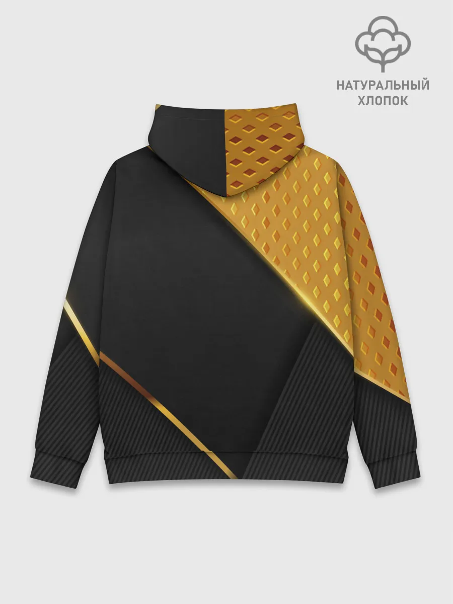 Худи мужской база хлопок / 3D BLACK & GOLD
