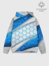 Худи мужской база хлопок / 3D AQUA БРОНЯ ОБЪЕМНЫЕ СОТЫ
