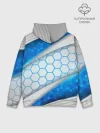 Худи мужской база хлопок / 3D AQUA БРОНЯ ОБЪЕМНЫЕ СОТЫ