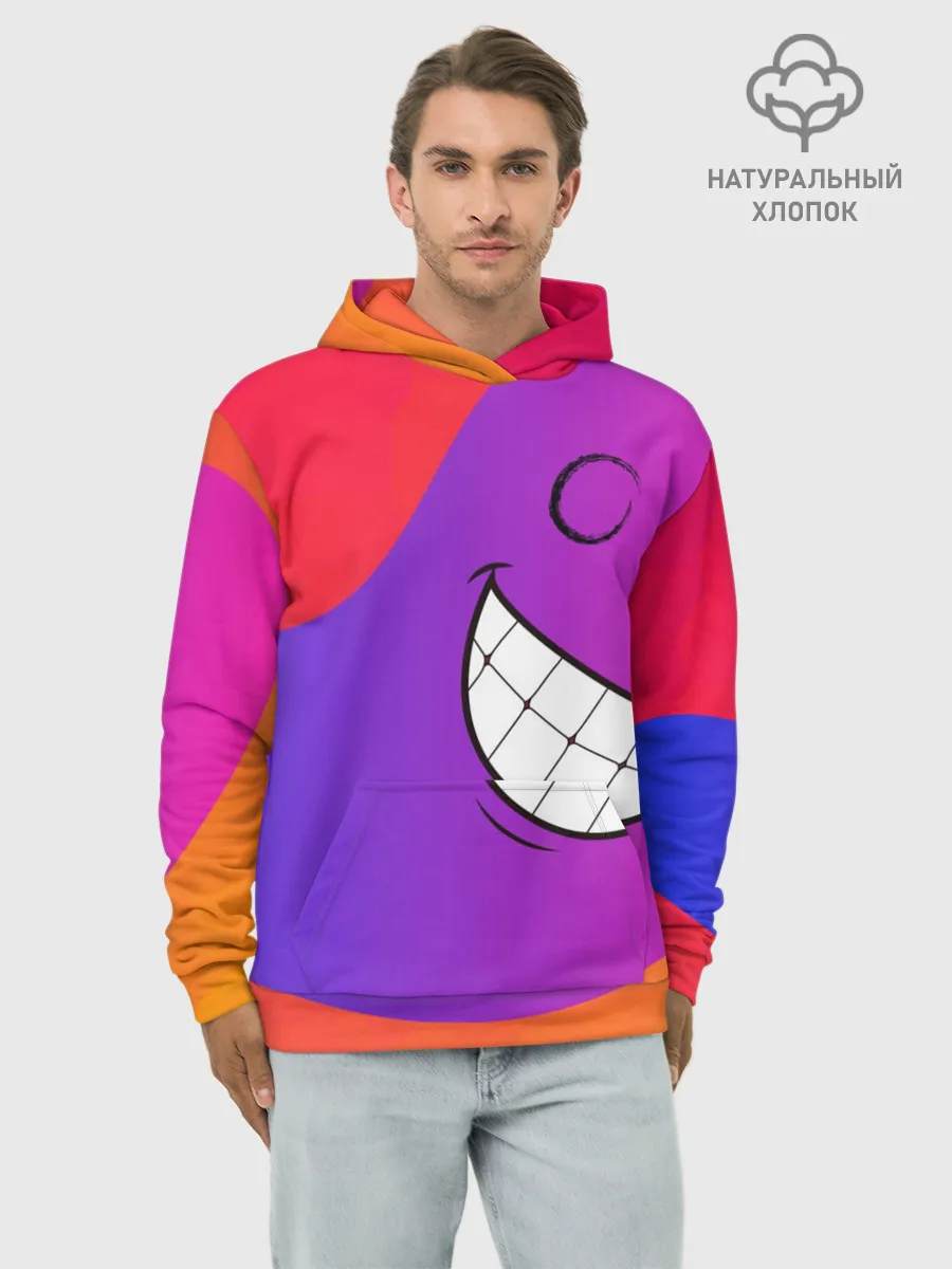 Худи мужской база хлопок / Градиент призрак