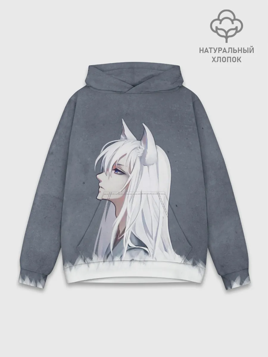 Худи мужской база хлопок / Демон-лис Томоэ