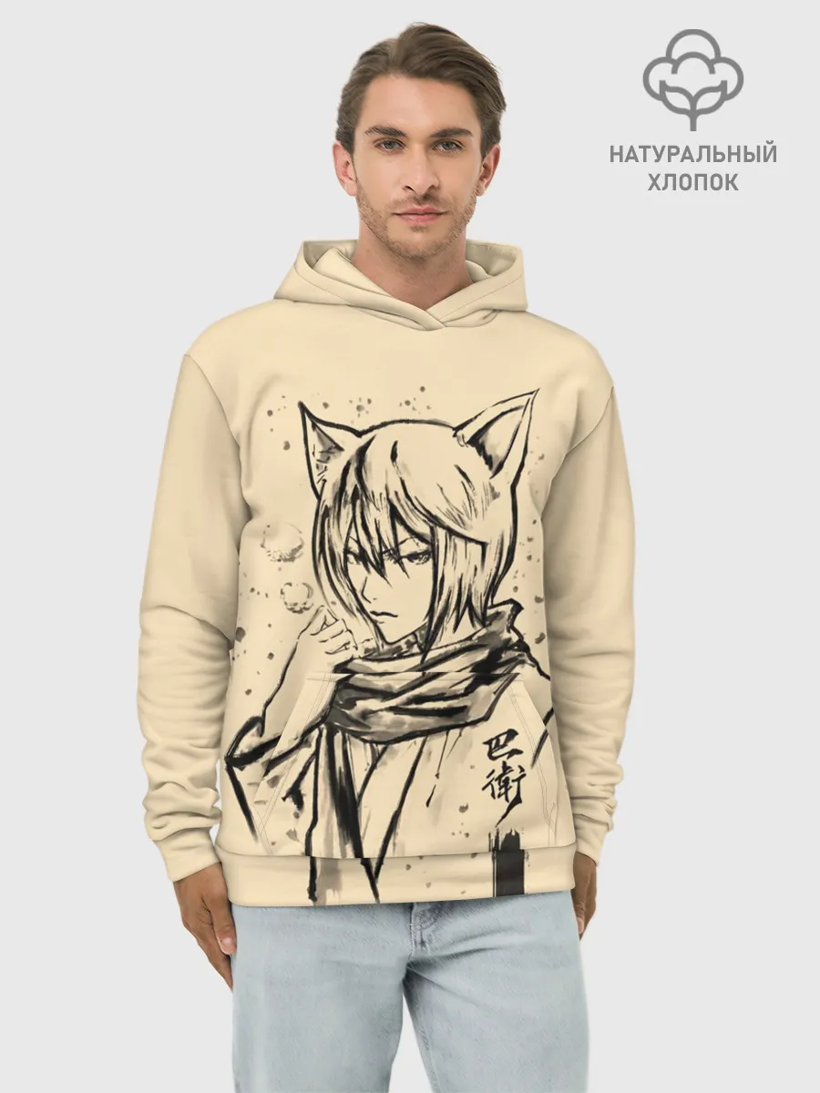 Худи мужской база хлопок / Kitsune Tomoe