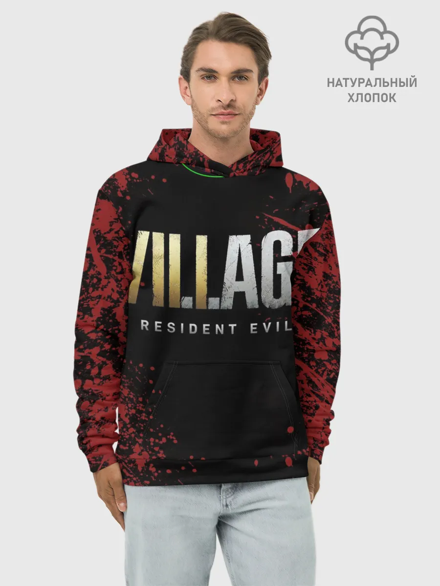 Худи мужской база хлопок / Resident Evil Village логотип