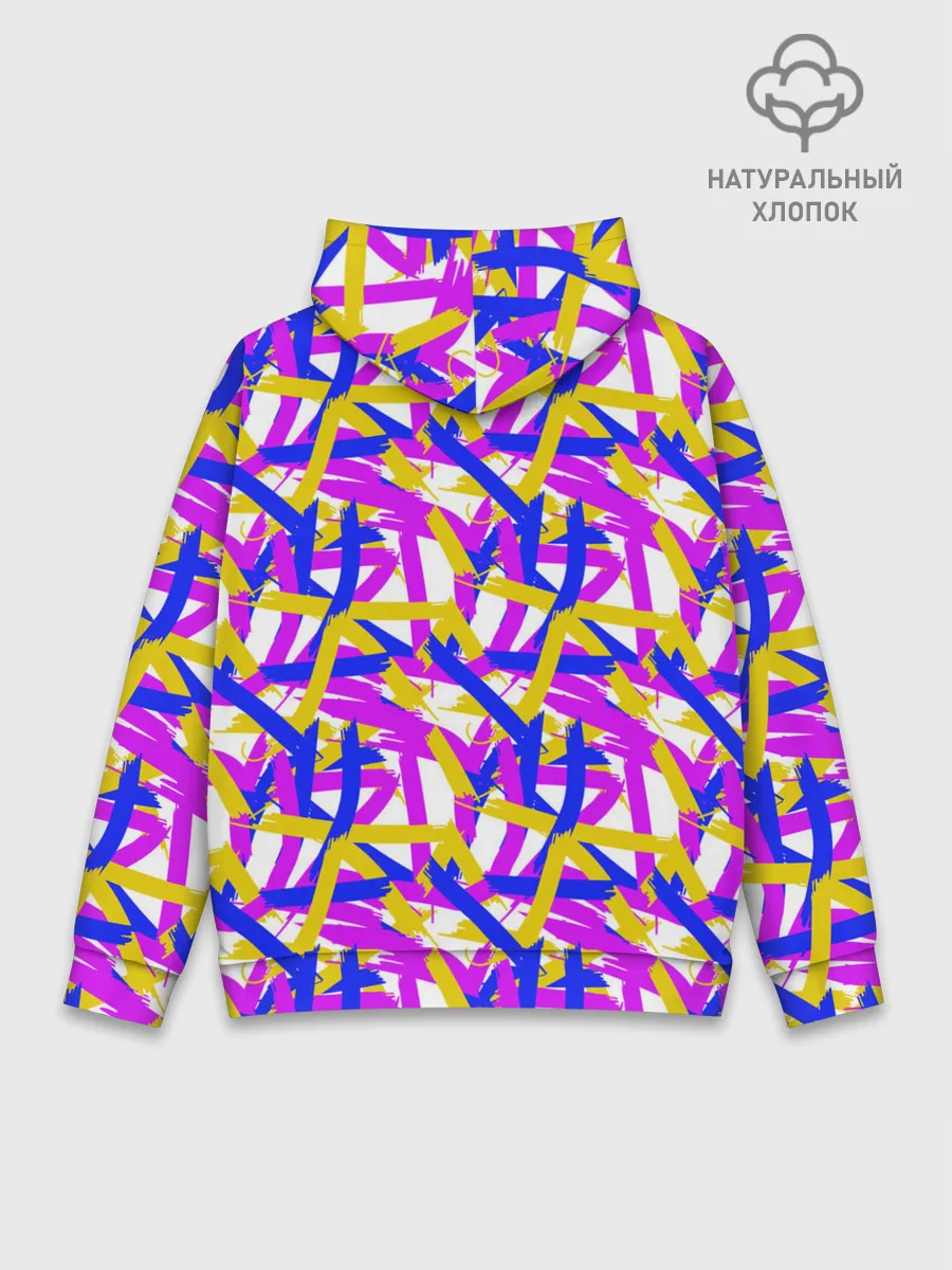 Худи мужской база хлопок / абстракция из ярких полос