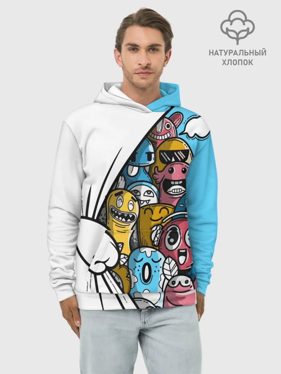 Худи мужской база хлопок / Монстрики