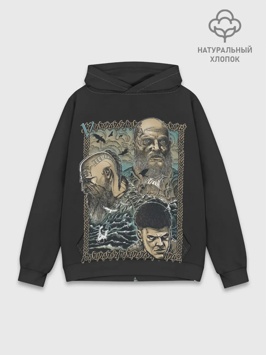 Худи мужской база хлопок / Фреска Викинги