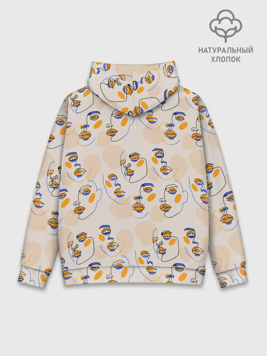 Худи мужской база хлопок / Лица в графике