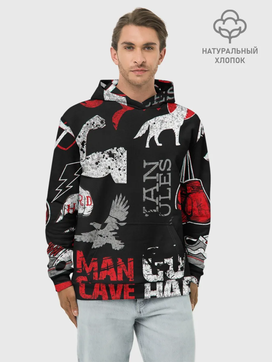 Худи мужской база хлопок / ЧТО ТО МОТИВАЦИОННОЕ 3D