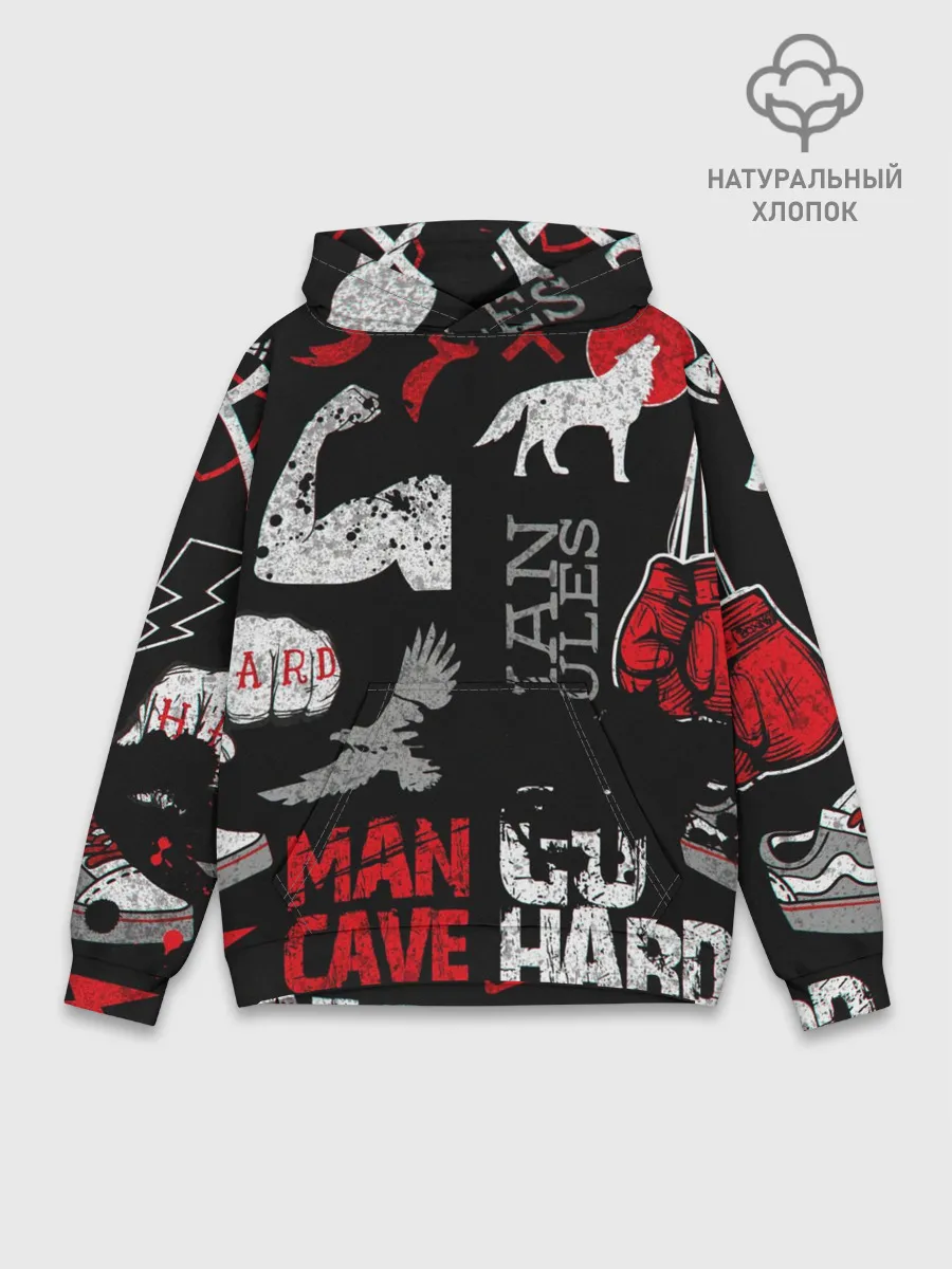 Худи мужской база хлопок / ЧТО ТО МОТИВАЦИОННОЕ 3D