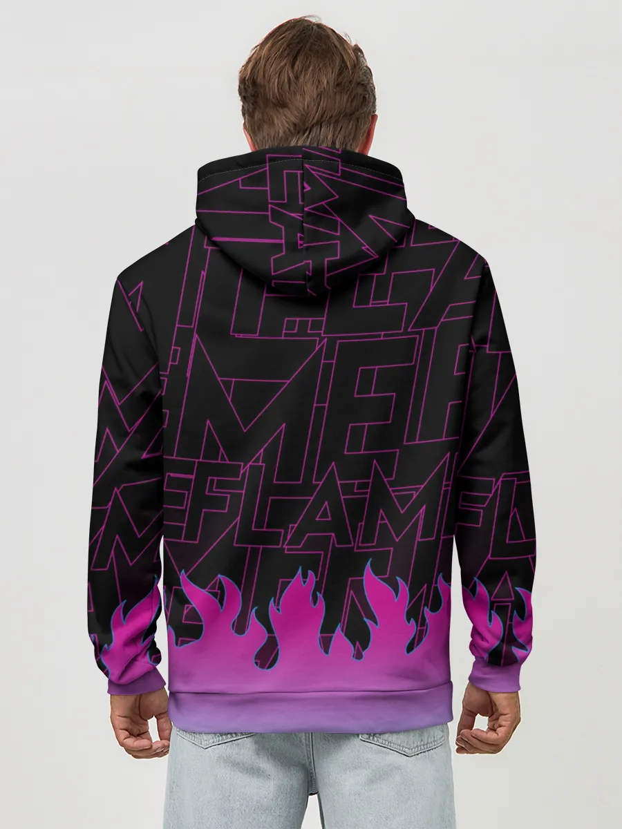 Худи мужской база хлопок / РОЗОВОЕ ПЛАМЯ | PINK FLAME