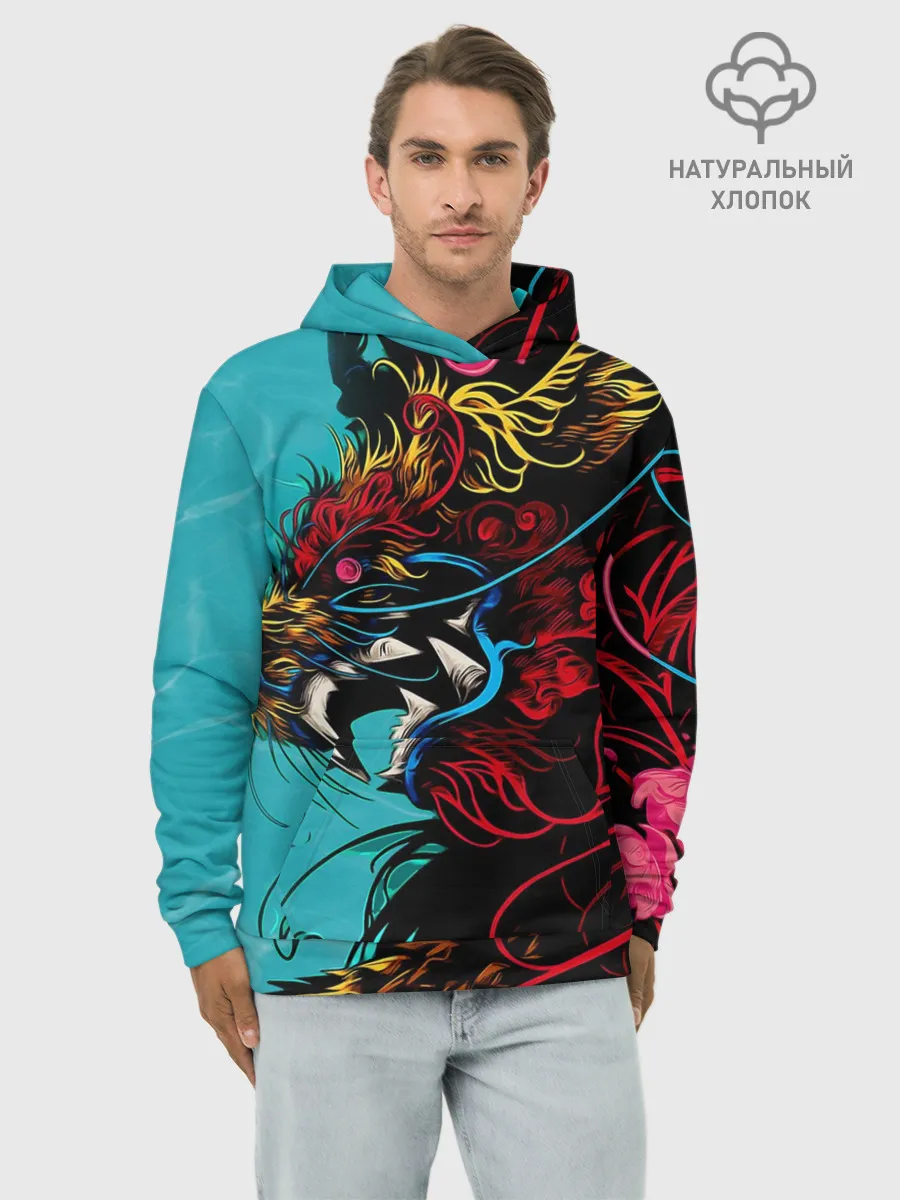 Худи мужской база хлопок / Дракон | Dragon