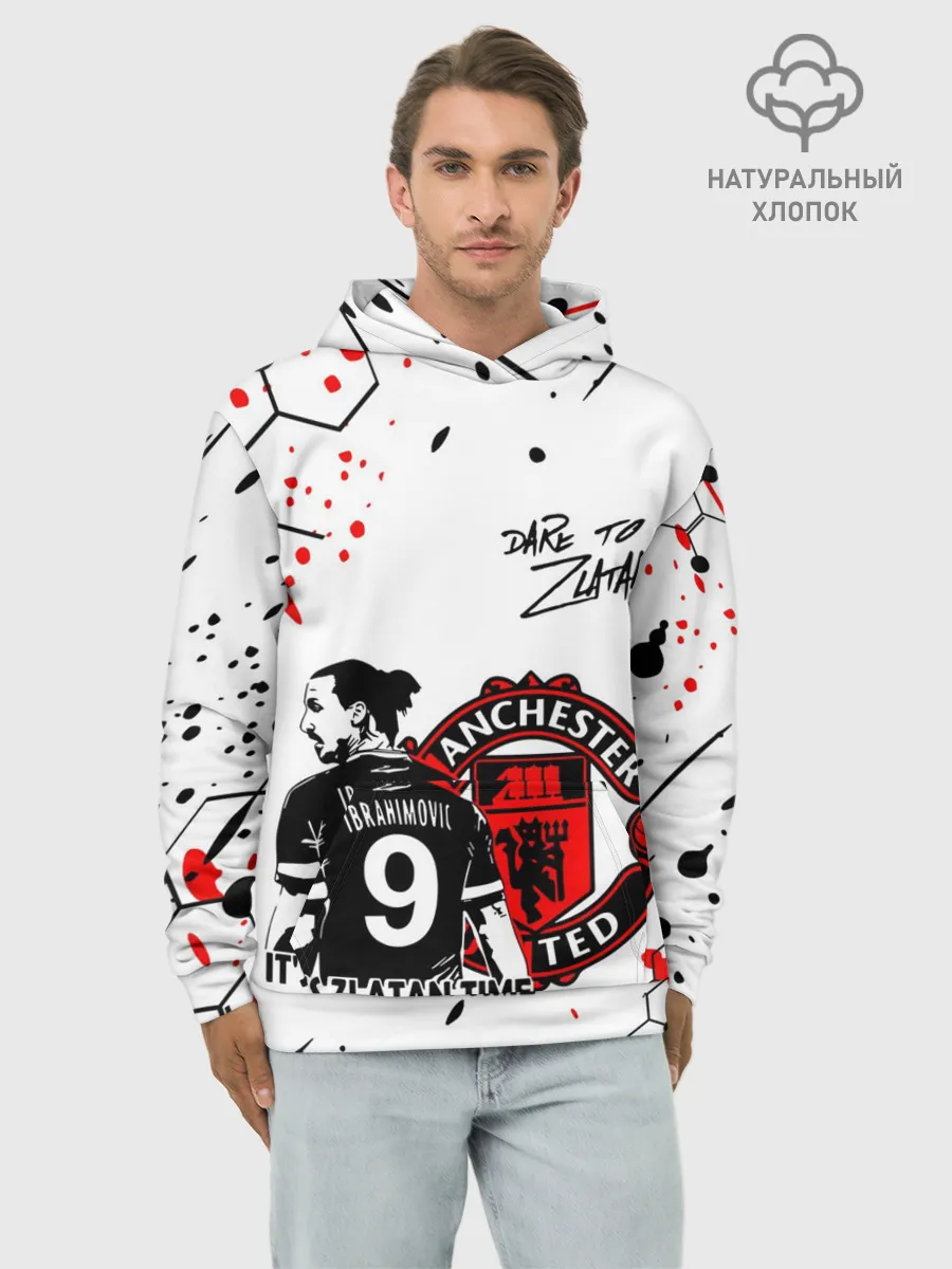 Худи мужской база хлопок / ЗЛАТАН ИБРАГИМОВИЧ / МАНЧЕСТЕР
