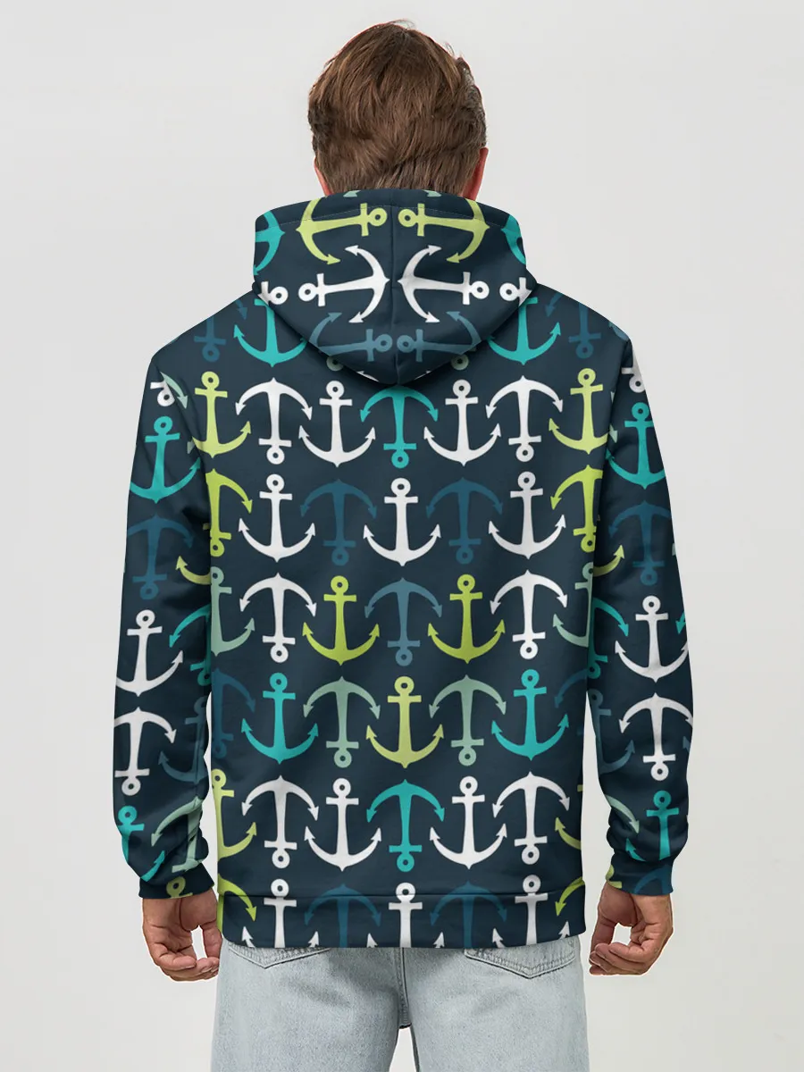 Худи мужской база хлопок / Якоря