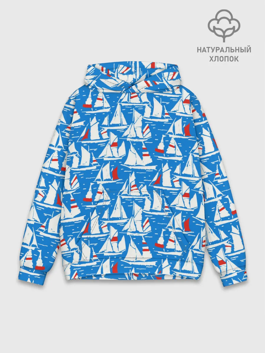 Худи мужской база хлопок / Яхты