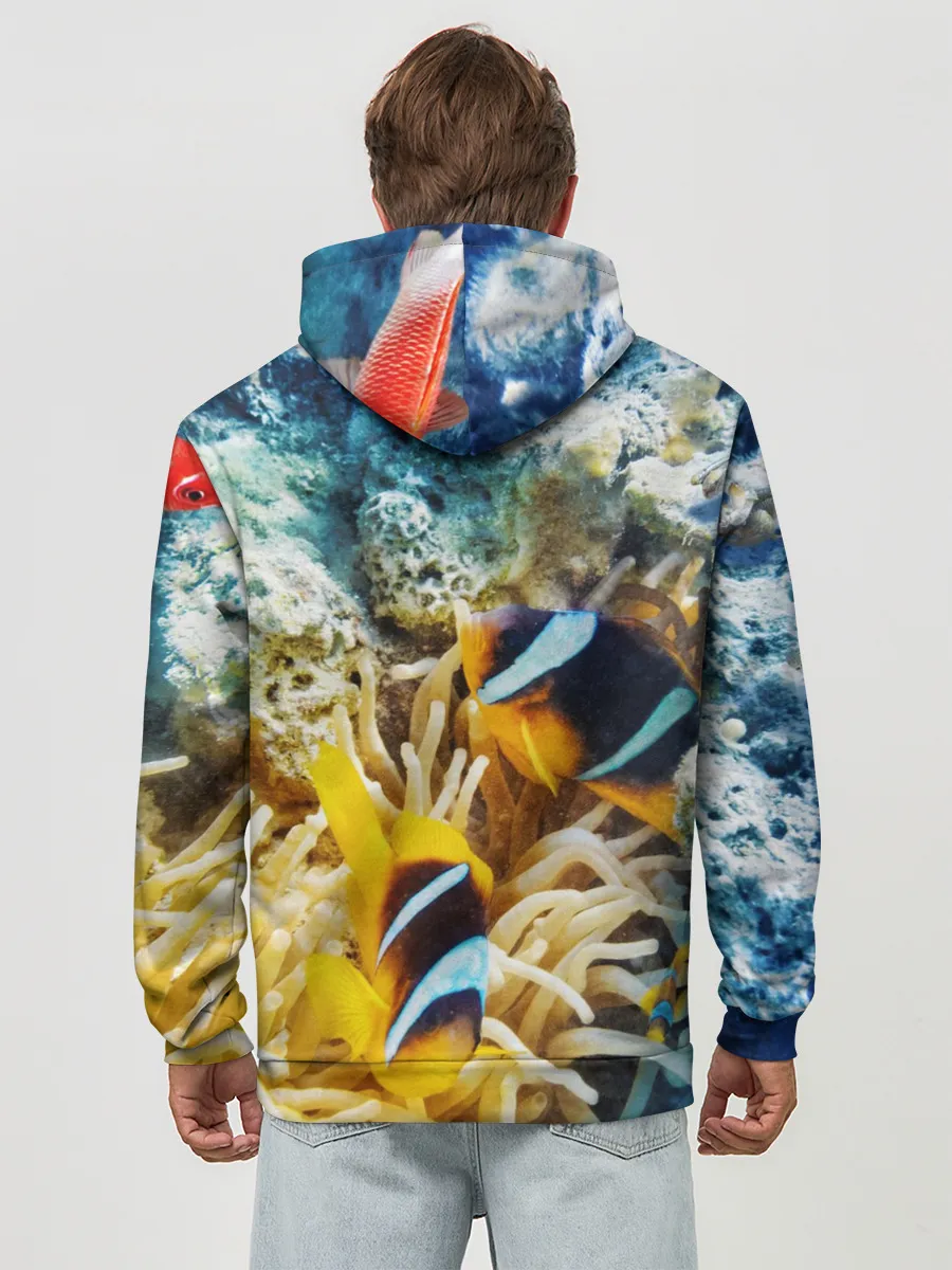 Худи мужской база хлопок / Морской мир