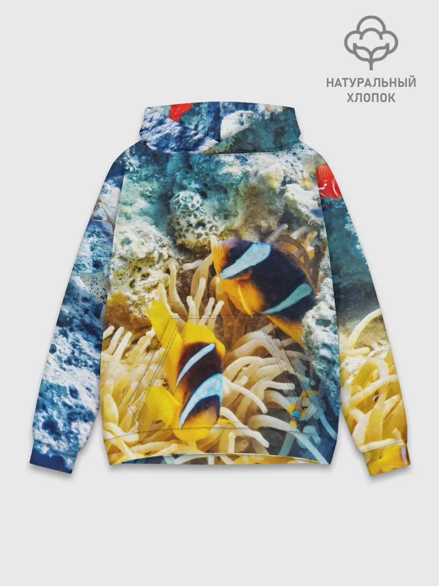 Худи мужской база хлопок / Морской мир