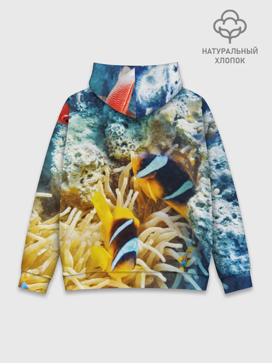 Худи мужской база хлопок / Морской мир
