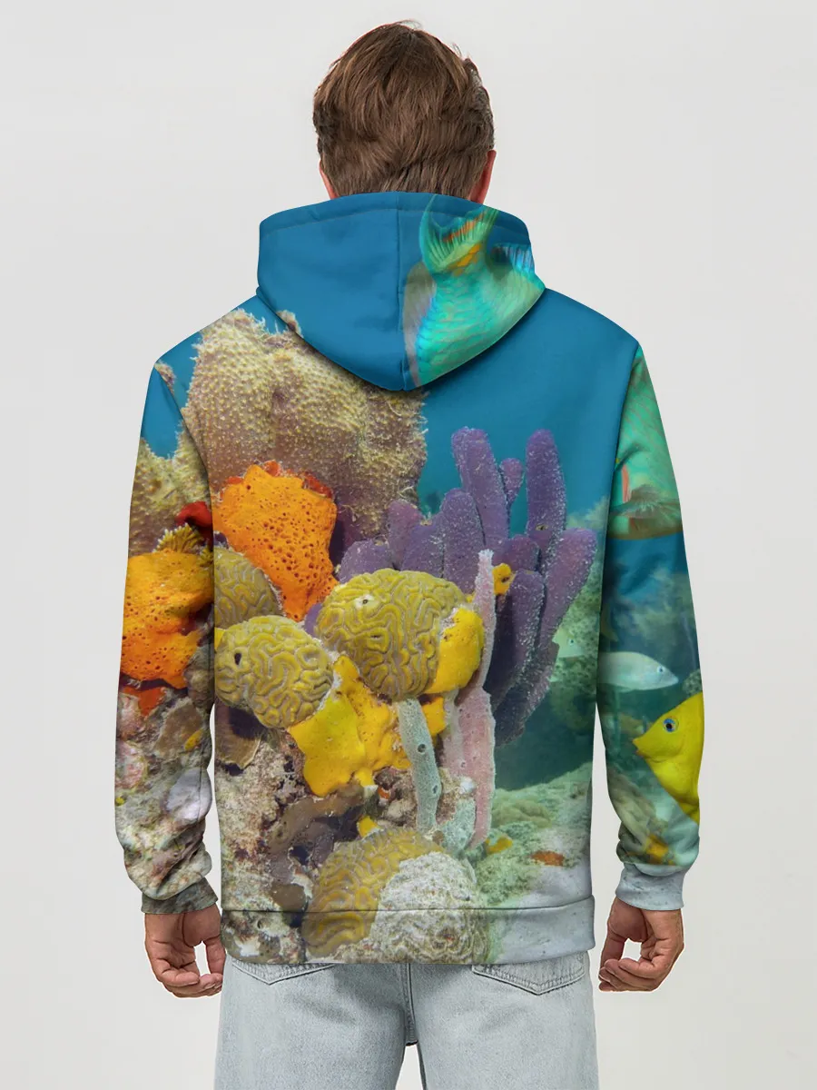 Худи мужской база хлопок / Морской мир