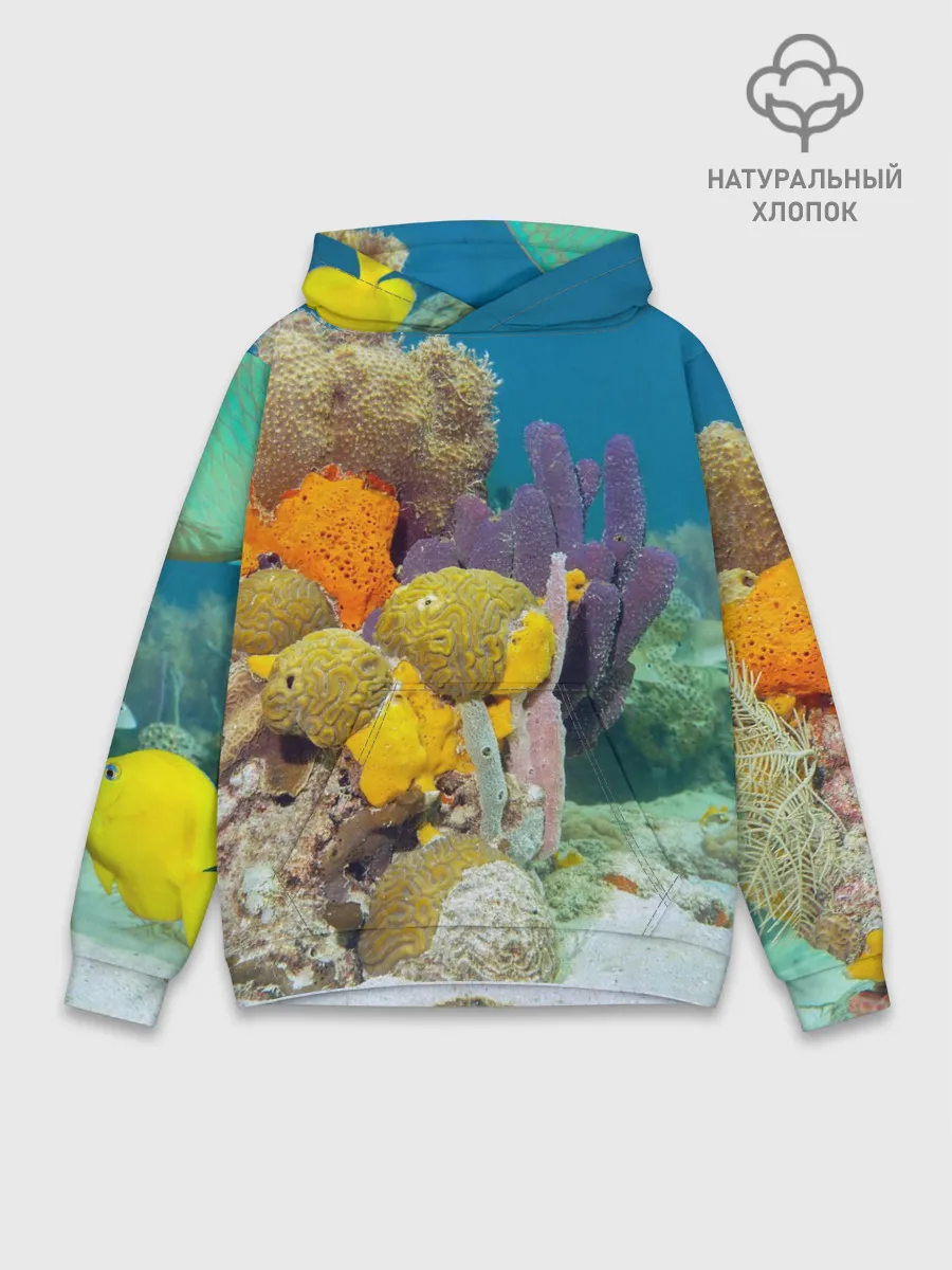 Худи мужской база хлопок / Морской мир