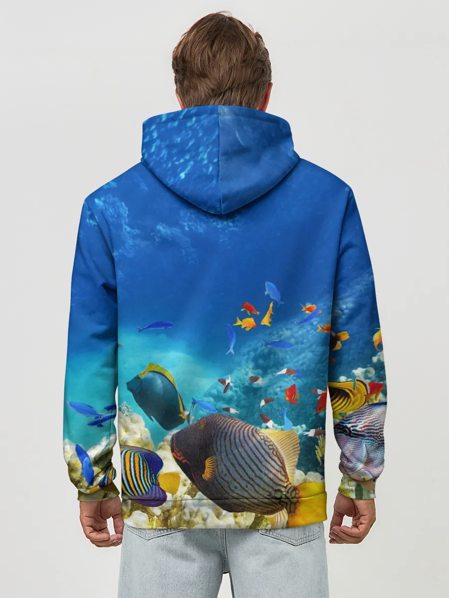 Худи мужской база хлопок / Морской мир