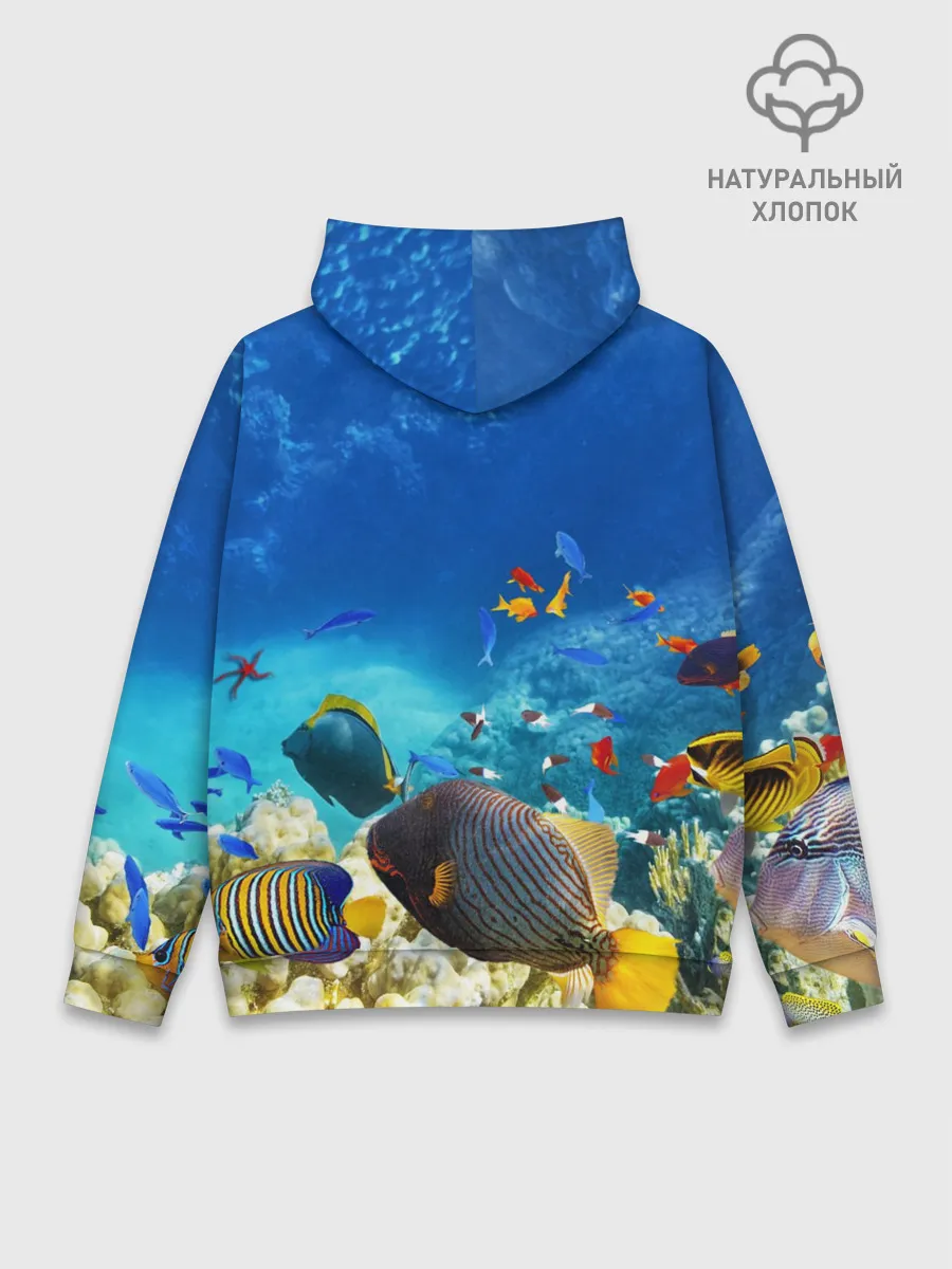 Худи мужской база хлопок / Морской мир