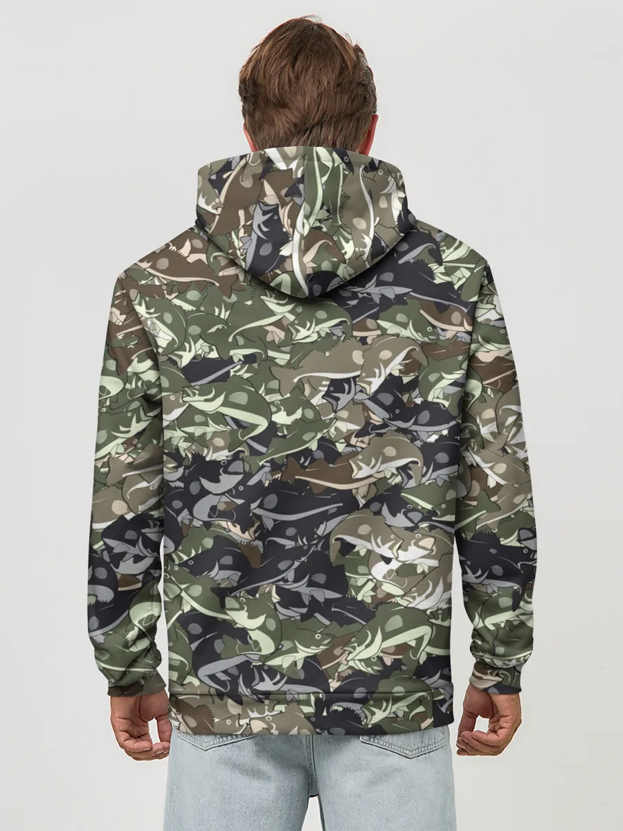 Худи мужской база хлопок / Камуфляж для рыбака