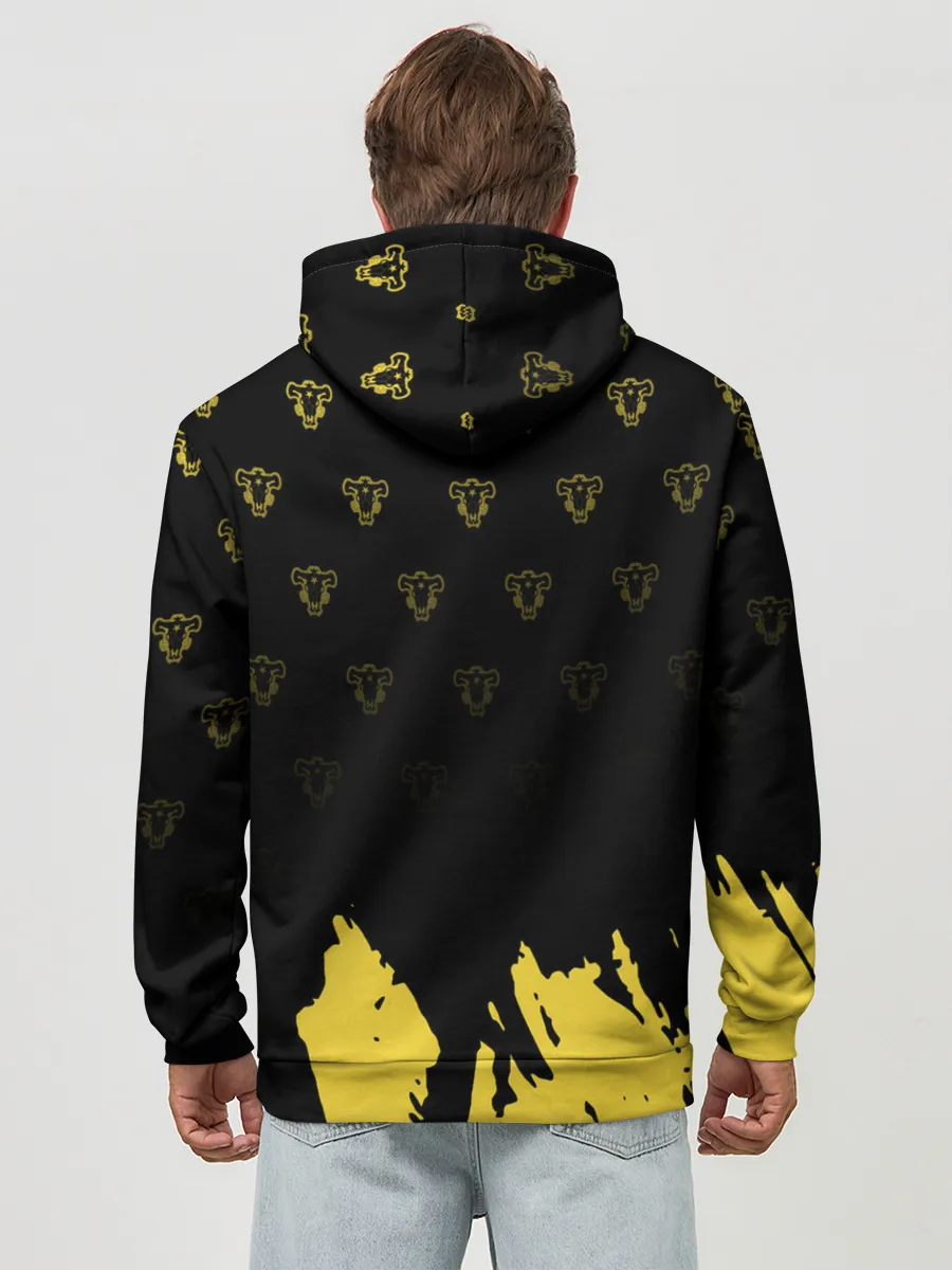 Худи мужской база хлопок / Аста в маске демона | Чёрный Клевер